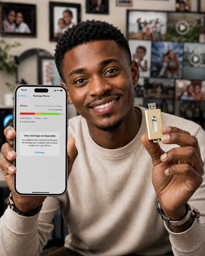 Memora Phone™ — Clé USB 3-en-1 pour Smartphone